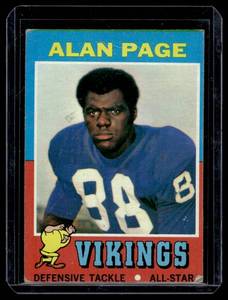 lot 38A image: Alan Page 2nd Year  1971 Topps #71 Minnesota Vikings