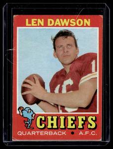 lot 41A image: Len Dawson  1971 Topps #180 Kansas City Chiefs