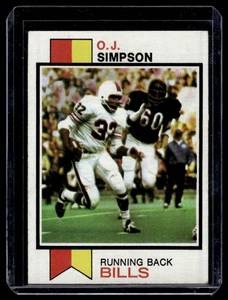 lot 55A image: O.J. Simpson  1973 Topps #500 Buffalo Bills