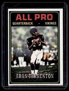 lot 57A image: Fran Tarkenton  1974 Topps #129 Minnesota Vikings