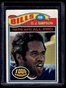 lot 64A image: O.J. Simpson  1977 Topps #100 Buffalo Bills