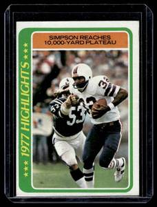lot 66A image: O.J. Simpson  1978 Topps #4 Buffalo Bills