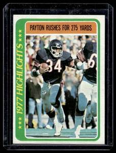 lot 72A image: Walter Payton  1978 Topps #3 Chicago Bears