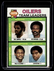 lot 83A image: Earl Campbell Rookie Year  1978 Topps #37 Houston Oilers