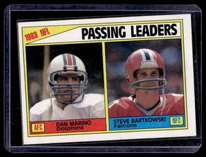 lot 97A image: Dan Marino Rookie Year  1984 Topps #202 NFL Passing Leaders