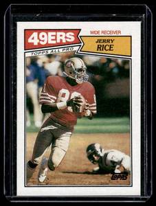 lot 100A image: Jerry Rice 2nd Year  1987 Topps #115 San Francisco 49ers