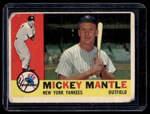 lot 5A image: Mickey Mantle 1960 Topps #350 Vintage Baseball Card
