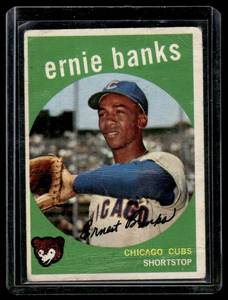 lot 106A image: Ernie Banks 1959 Topps #350 Vintage Baseball Card