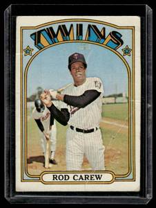 lot 111A image: Rod Carew Tough High # 1972 Topps #695 Minnesota Twins Baseball Card