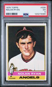 lot 24 image: Nolan Ryan 1976 Topps #330 PSA 5 EX Vintage Baseball Card