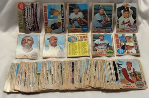 lot 102A image: 100 Card 1968 Topps Baseball Vintage Card Lot