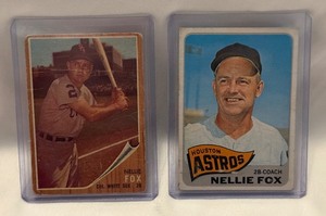 lot 113A image: Nellie Fox 2 Card Lot 1962 and 1965 Topps Vintage Baseball Cards