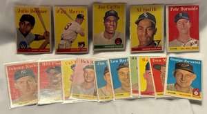 lot 116A image: 1958 Topps 15 Card Vintage Baseball Lot