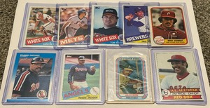lot 138A image: 1979-1987 9 Card Baseball Star Card Lot - Reggie Jackson, Schmidt, Molitor and More