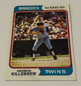 lot 140A image: Harmon Killebrew 1974 Topps #400 Vintage Minnesota Twins Baseball Card