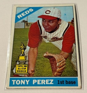 lot 142A image: Tony Perez Rookie Cup 1966 Topps #72 Vintage Baseball Card