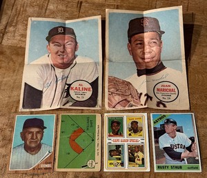 lot 148A image: 1960s-70s 6 Card Vintage Baseball Star Lot
