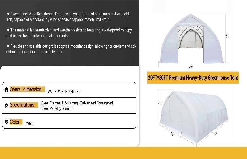 lot 837 image: SDLANCH 20x30 Greenhouse Tent (SDL2030GT)