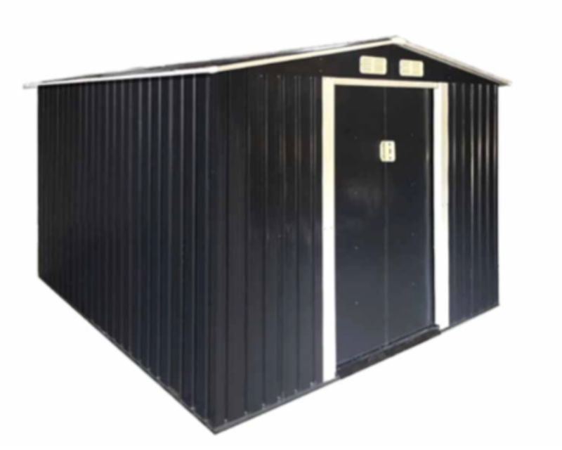 lot 769 image: Landhonor 8ft x 10ft Galvanized Apex Roof Metal Shed (LHR-MS0810)