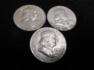lot 63 image: Franklin Half Dollars