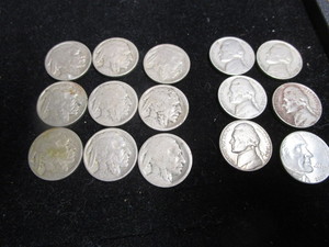 lot 93 image: BuffaloIndianhead, Jefferson Nickels