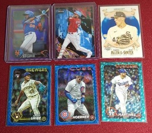 lot 5 image: (6) Numbered Baseball Cards
