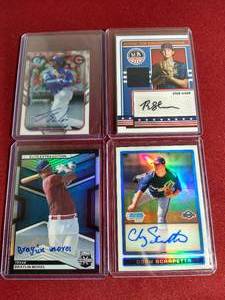 lot 19 image: (4) Autographed Baseball Prospect Cards