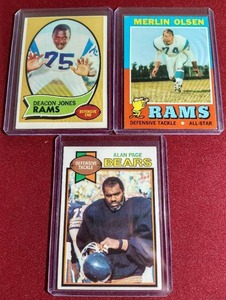 lot 40 image: (3) Vintage Football Cards - Defensive Legends Page, Jones, Olsen