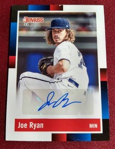 lot 41 image: 2022 Donruss Joe Ryan Autograph Card