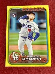 lot 46 image: 2024 Topps Yoshinobu Yamamoto Rookie Card - Yellow SP Parallel