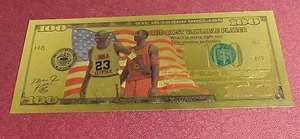 lot 48 image: Michael Jordan & Kobe Bryant Gold Foil Note