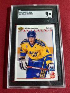 lot 59 image: 1991-92 Upper Deck Nicklas Lidstrom Rookie - SGC 9