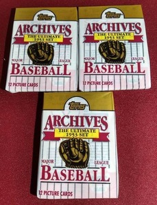 lot 64 image: (3) Unopened 1991 Topps Archives 1953 Reprint Packs