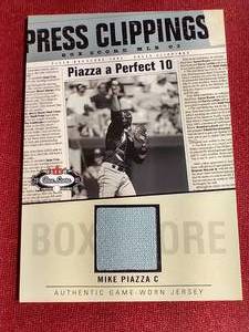 lot 83 image: 2003 Fleer Mike Piazza Game-Worn Jersey Card