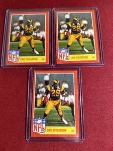 lot 92 image: (3) 1985 Eric Dickerson 2nd Year Star Cards