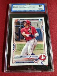 lot 113 image: 2021 Bowman Christian Encarnacion-Strand 1st Bowman - ISA 10