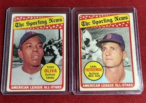 lot 116 image: (2) 1969 Topps HOFer All-Star Cards - Oliva & Yaz