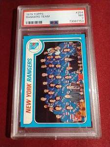 lot 120 image: 1979 Topps NY Rangers Team Card - PSA 7