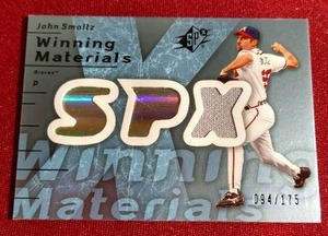 lot 127 image: 2007 SPx John Smoltz Game-Worn Jersey Card - #d175