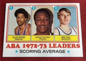lot 130 image: 1973-74 Topps Julius Erving Leaders Card