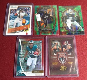 lot 133 image: (5) Numbered Football Cards