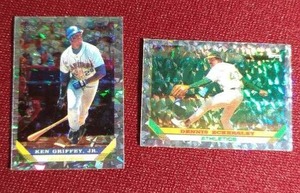 lot 138 image: (2) 1993 Topps Micro Cards -  Ken Griffey, Jr. & Dennis Eckersley