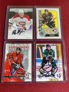 lot 158 image: (4) Hockey Autograph Cards
