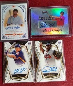 lot 165 image: (4) Baseball Autograph Cards