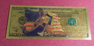 lot 166 image: Michael Jordan & Kobe Bryant Gold Foil Note
