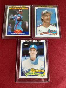lot 177 image: (3) Randy Johnson Rookie Cards