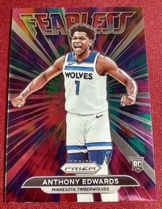 lot 182 image: Prizm Fearless Anthony Edwards Rookie Card