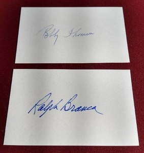 lot 209 image: Shot Heard Round the World Autographs - Ralph Branca & Bobby Thomson
