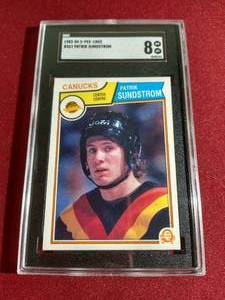 lot 220 image: 1983-84 Patrik Sundstrom Rookie Card - SGC 8