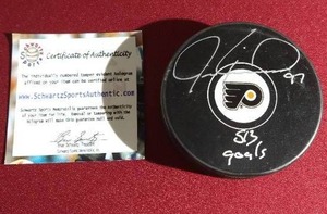 lot 225 image: Authentic Jeremy Roenick Autographed Puck - With Hologram & COA